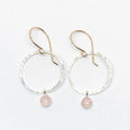 All You Need: Sterling Silver and 14/20 Gold-filled Earrings with Pink Quartz