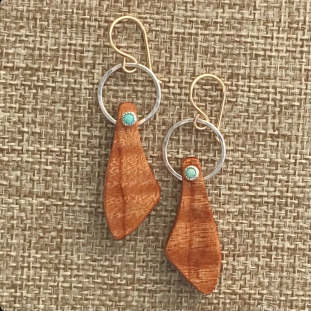 Camano Maple: Wood, Sterling Silver, 14/20 Gold-filled, Turquoise