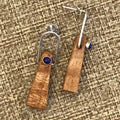 Camano Maple: Wood, Sterling Silver, 14/20 Gold-filled, Lapis post earrings