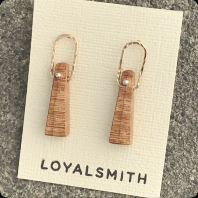 Camano Maple: Wood, Sterling Silver, 14/20 Gold-filled post earrings