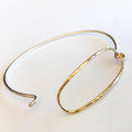 Baguette Bangle: Sterling Silver Bangle with 14/20 Gold-filled Clasp
