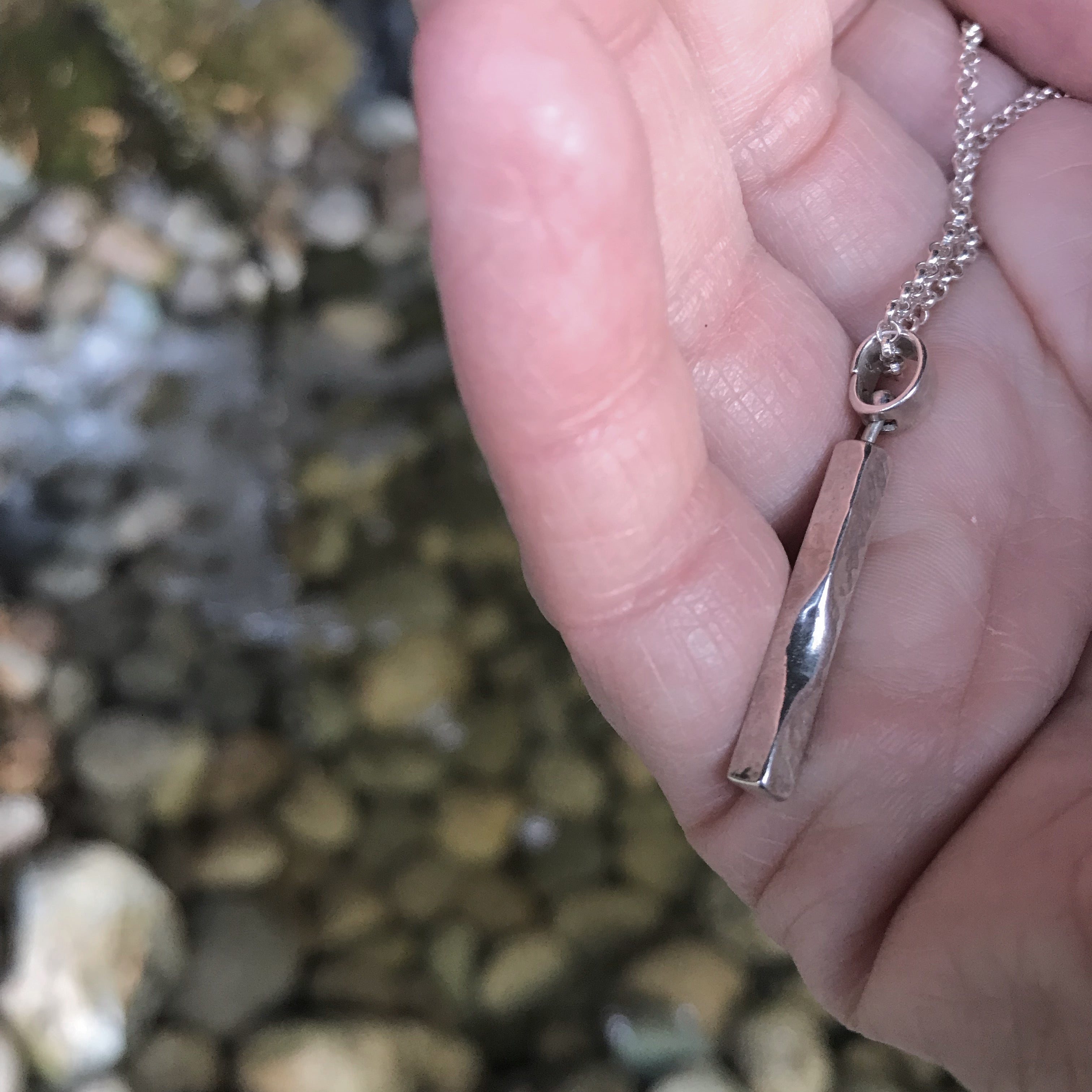 Worn Pillar: Sterling Silver Necklace