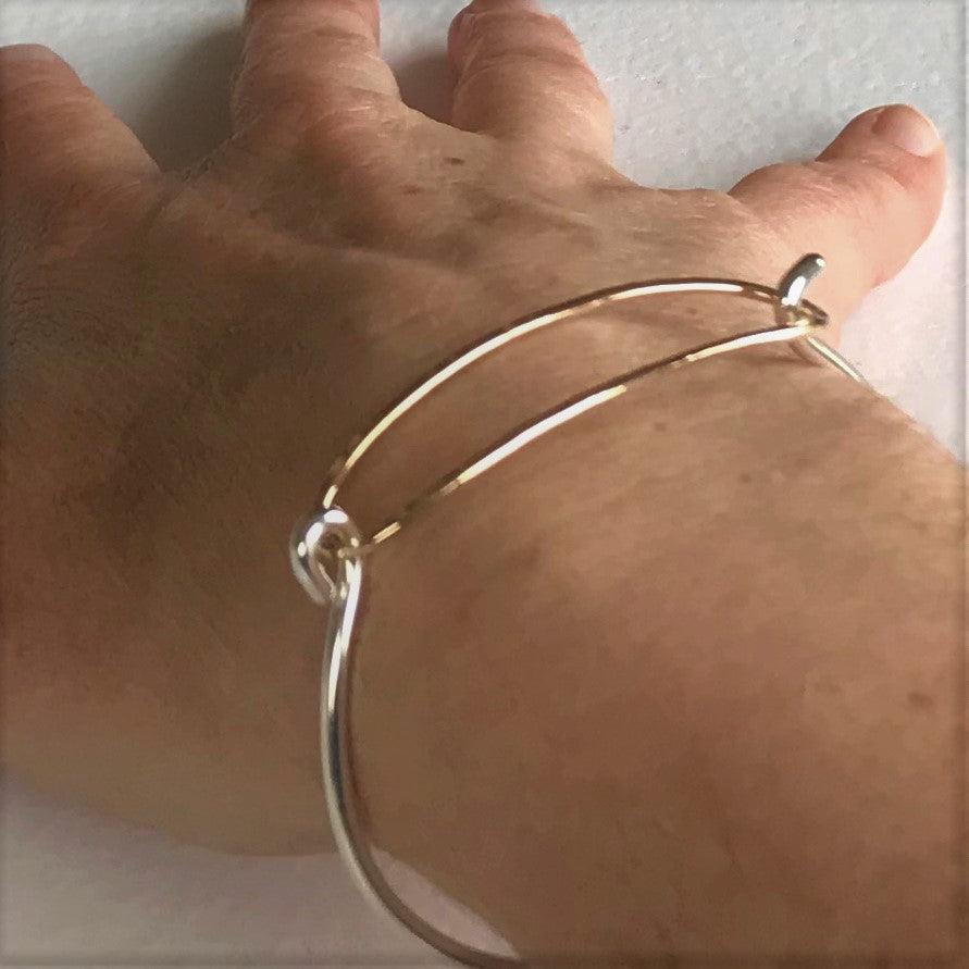 Baguette Bangle: Sterling Silver Bangle with 14/20 Gold-filled Clasp