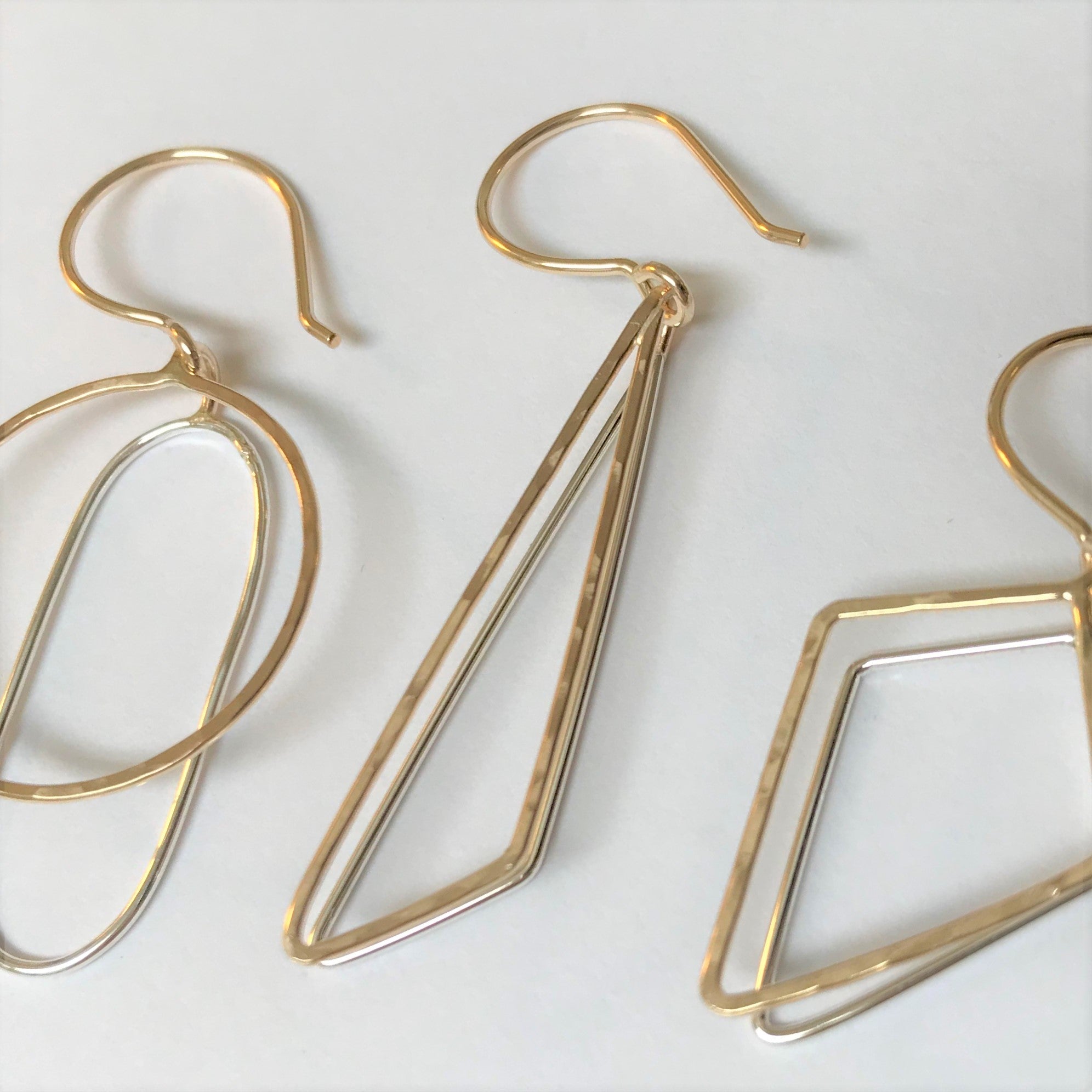 Kite Reflections: 14/20 Gold-filled and Bright Sterling Silver Earrings