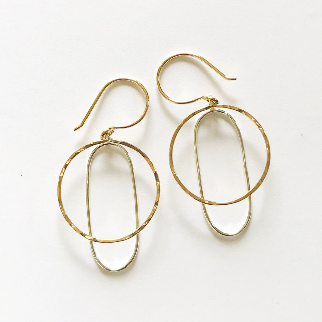 Long Reflections: Bright Sterling Silver & 14/20 Gold-filled Earrings